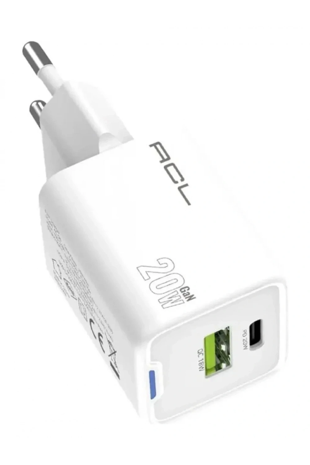 AC-96 20 Watt 1xUSB-A 1xUSB-C 1mt Type-C to Type-C Kablo Duvar Şarj Aleti