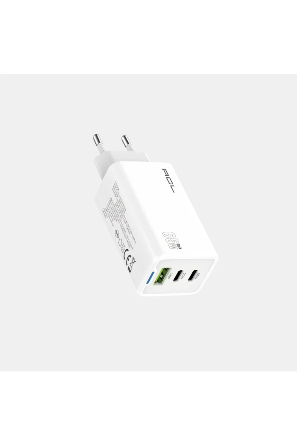 ACL AC-100 65 Watt 1xUSB-A 2xUSB-C Led Işıklı Duvar Şarj Aleti