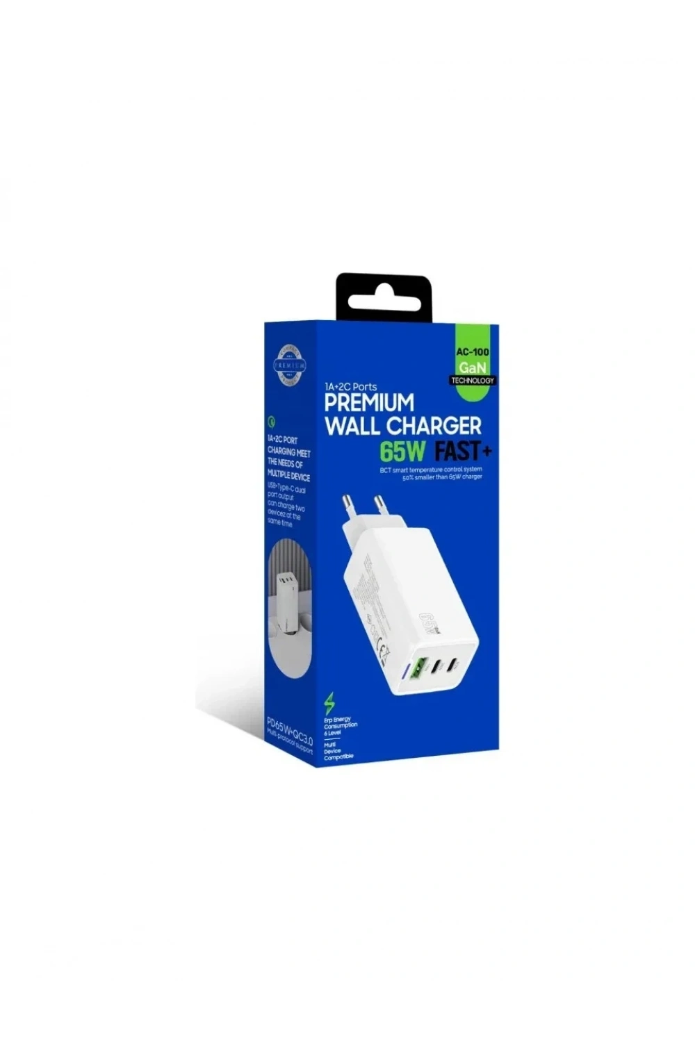 ACL AC-100 65 Watt 1xUSB-A 2xUSB-C Led Işıklı Duvar Şarj Aleti