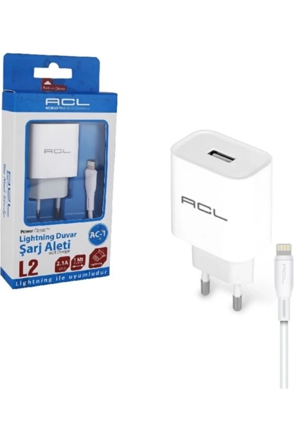 ACL L2 2.1A 10 Watt 1xUSB 1mt Lightning Hızlı Şarj Aleti