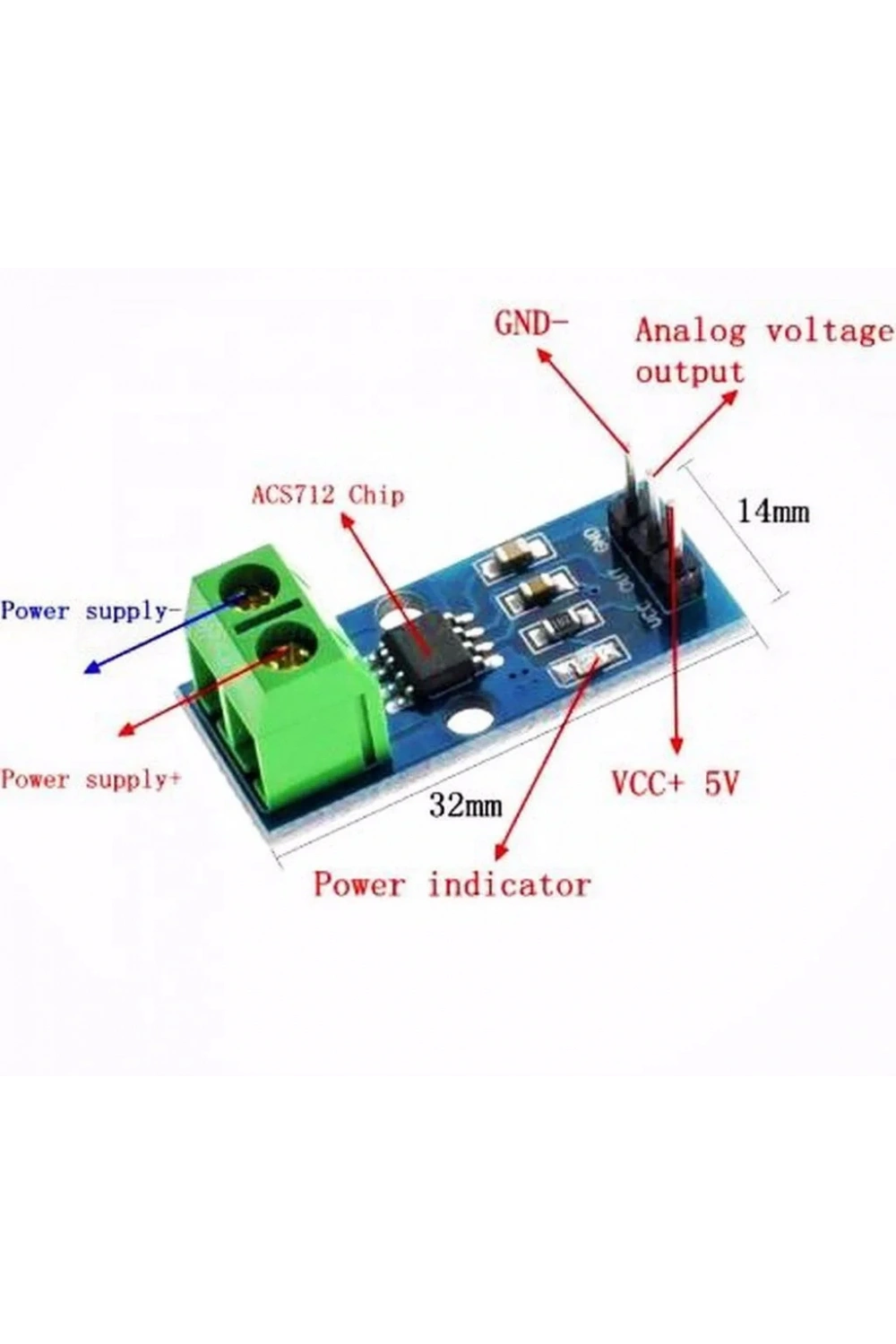 ACS712 Akım Sensörü Current Sensor -30 ila +30 A