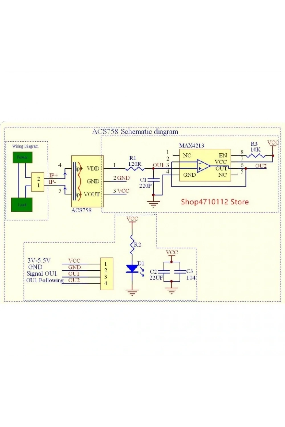 ACS758LCB 100A Lineer Hall Akım Sensörü Modülü