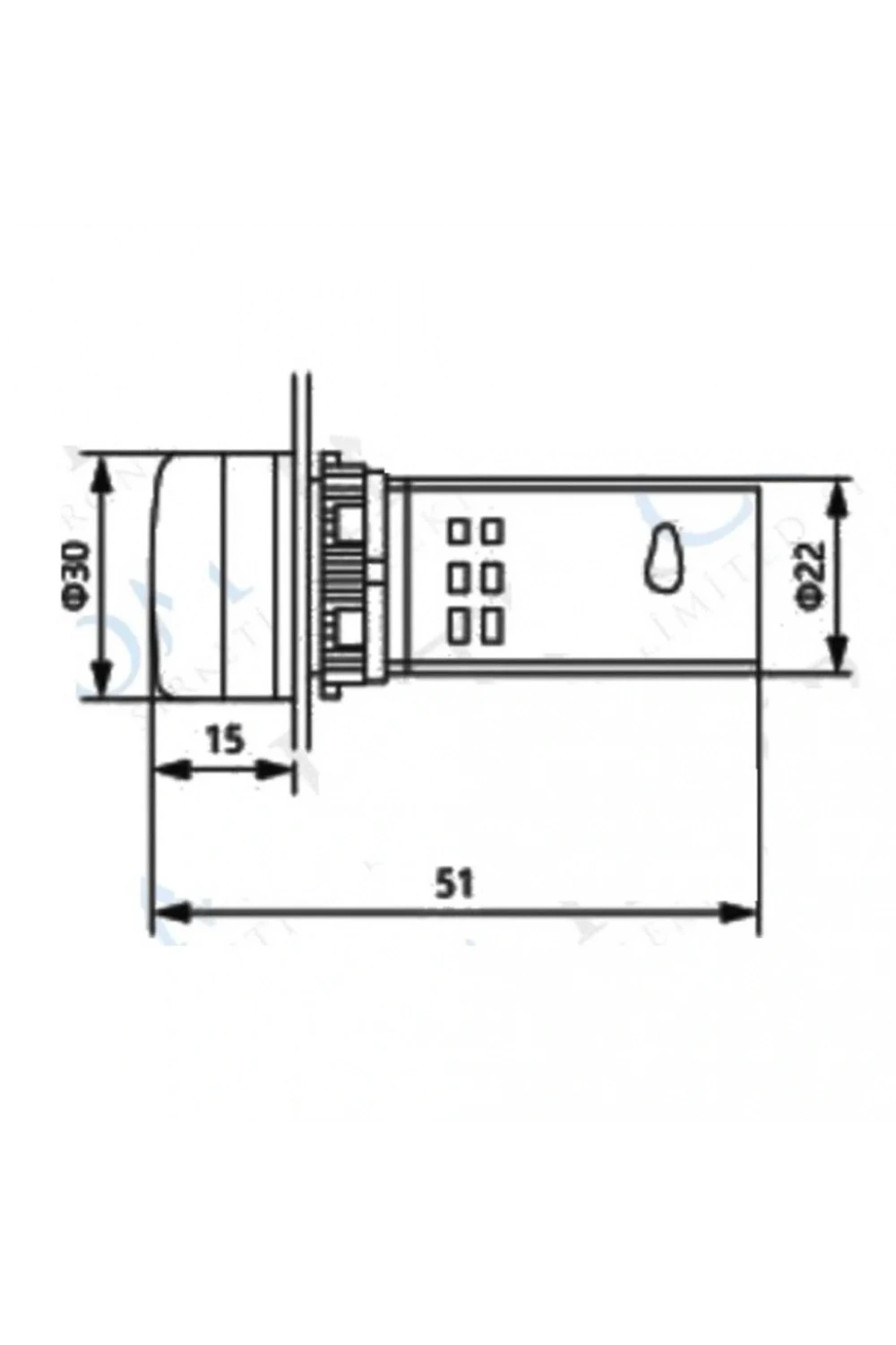 AD22-22VA 22mm Voltampermetre 50-500V 0-100A AC Yeşil