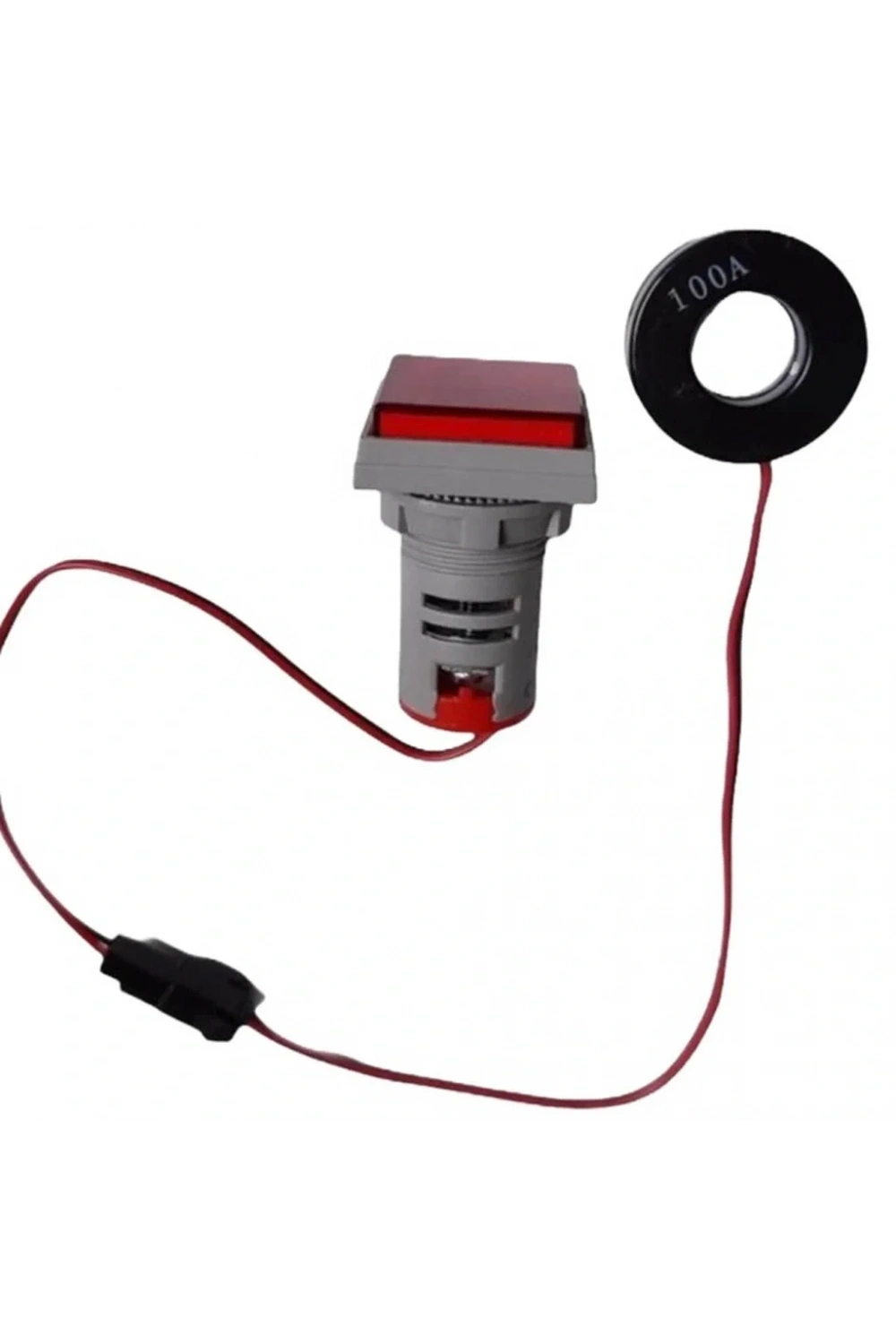 AD22-22VAS 22mm Dijital Volt-Ampermetre Kare Beyaz