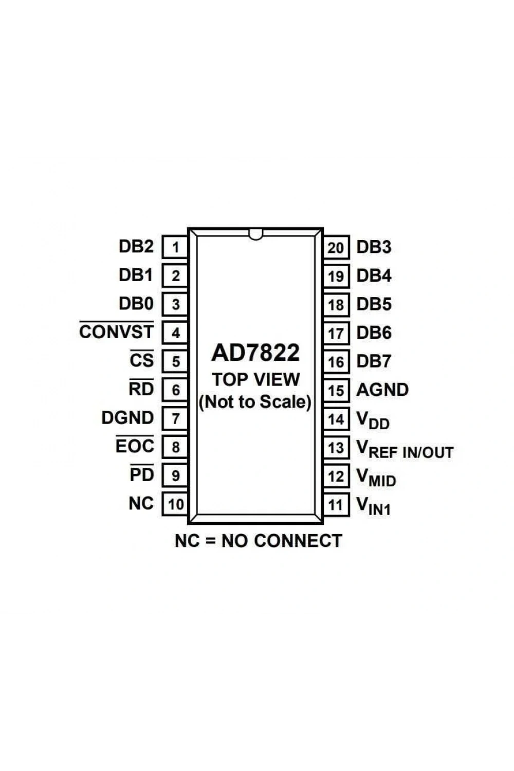 AD7822 TSSOP-20 SMD Analog Dijital Çevirici Entegresi