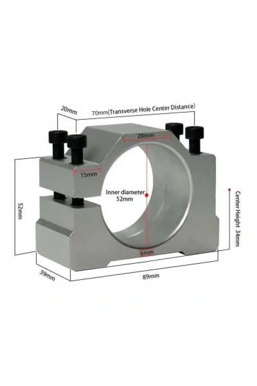 Alüminyum 52mm Spindle Motor Tutucu Holder