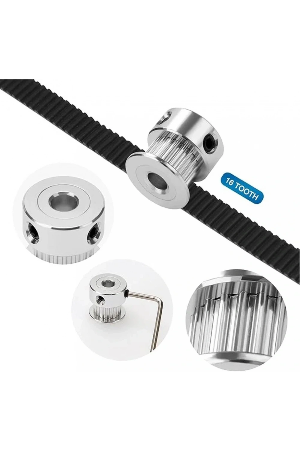 Alüminyum GT2 Kasnak 16 Diş 4mm İç Çap