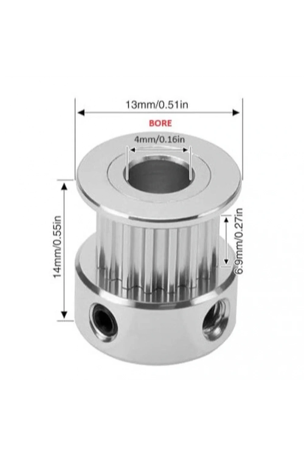 Alüminyum GT2 Kasnak 16 Diş 4mm İç Çap