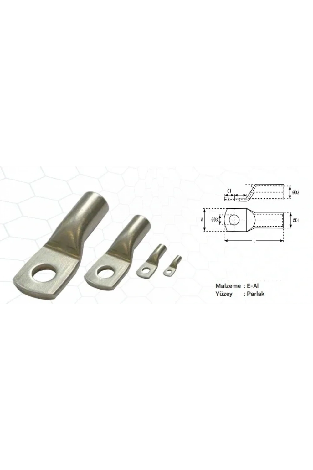 Alüminyum Kablo Pabucu SKP-A 185mm² M16 (20 Adet)