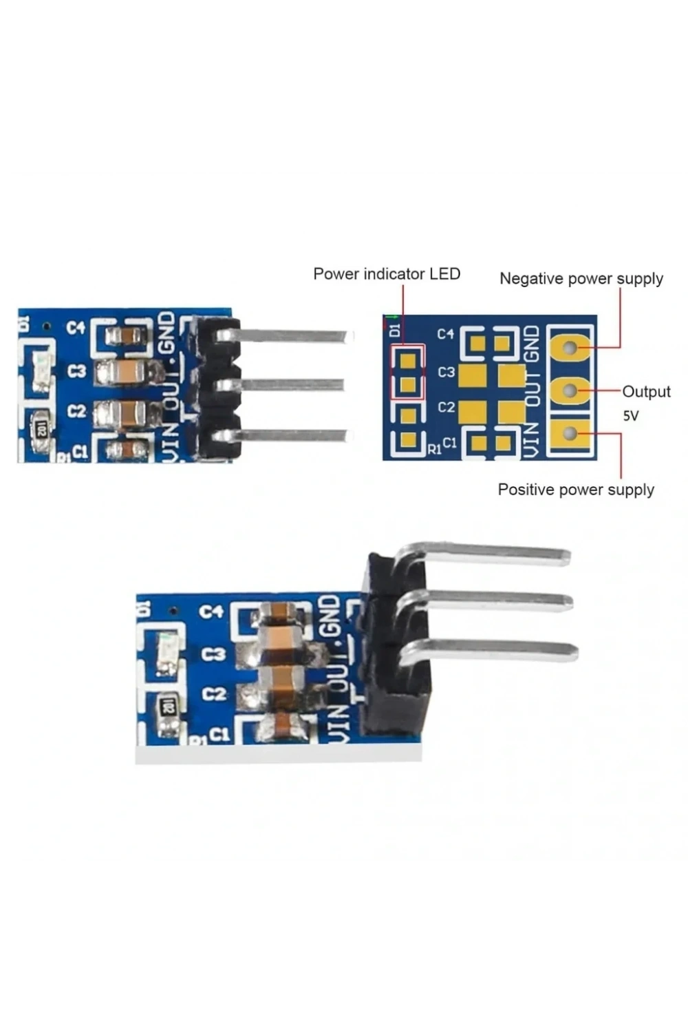 AMS1117 5V to 3.3V Step-Down Güç Kaynağı Modülü