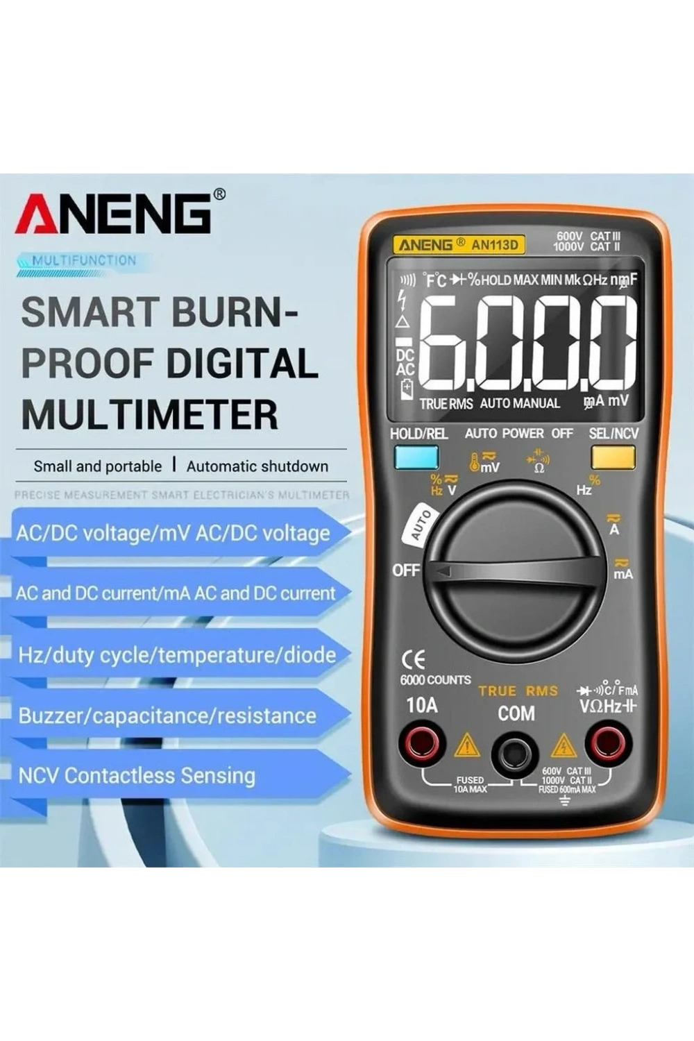 ANENG AN113D Dijital Multimetre Akıllı Otomatik