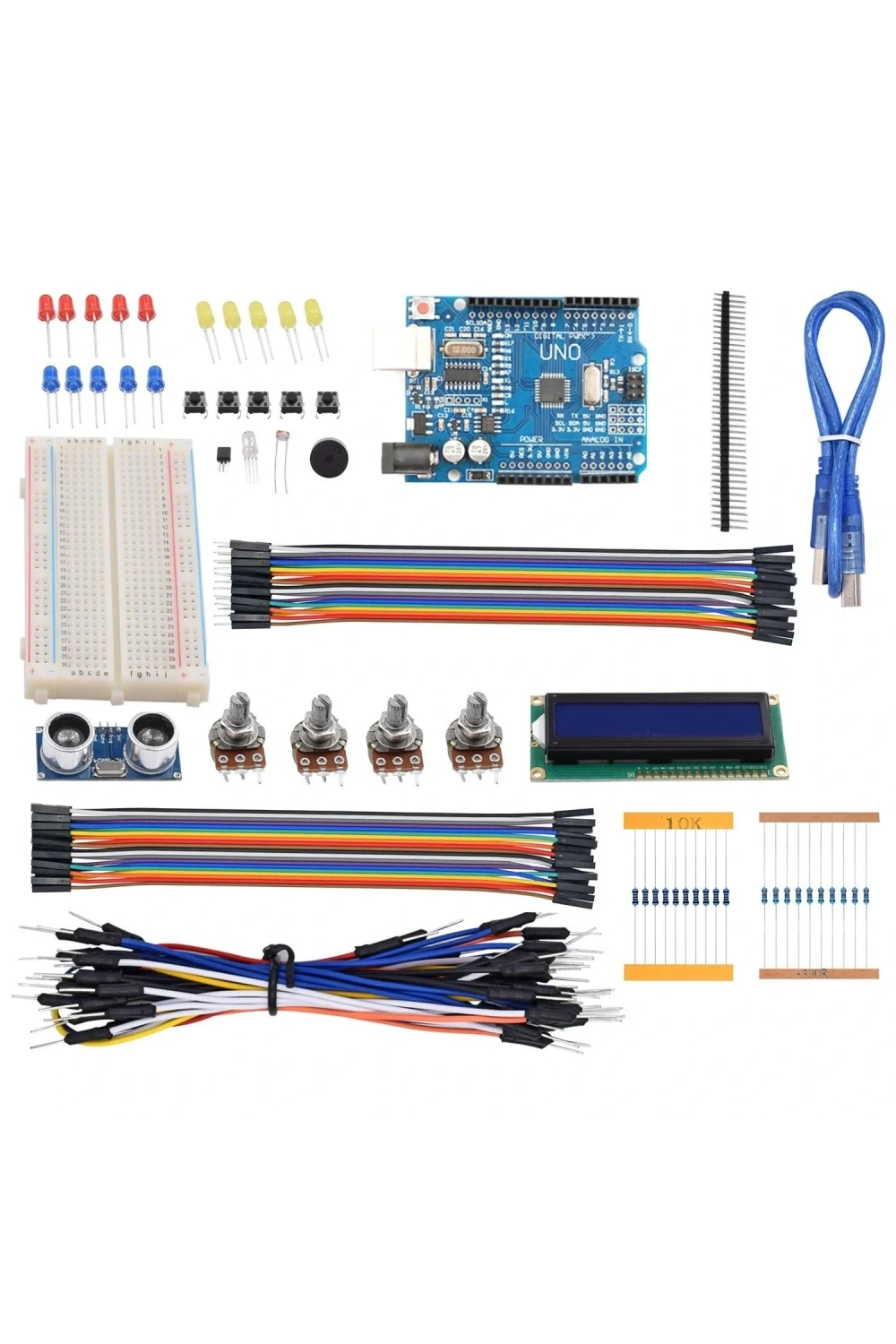 Arduino 124 Parça Uno R3 Robotik Kodlama Uygulamaları Süper Başlangıç Proje Eğitim Seti