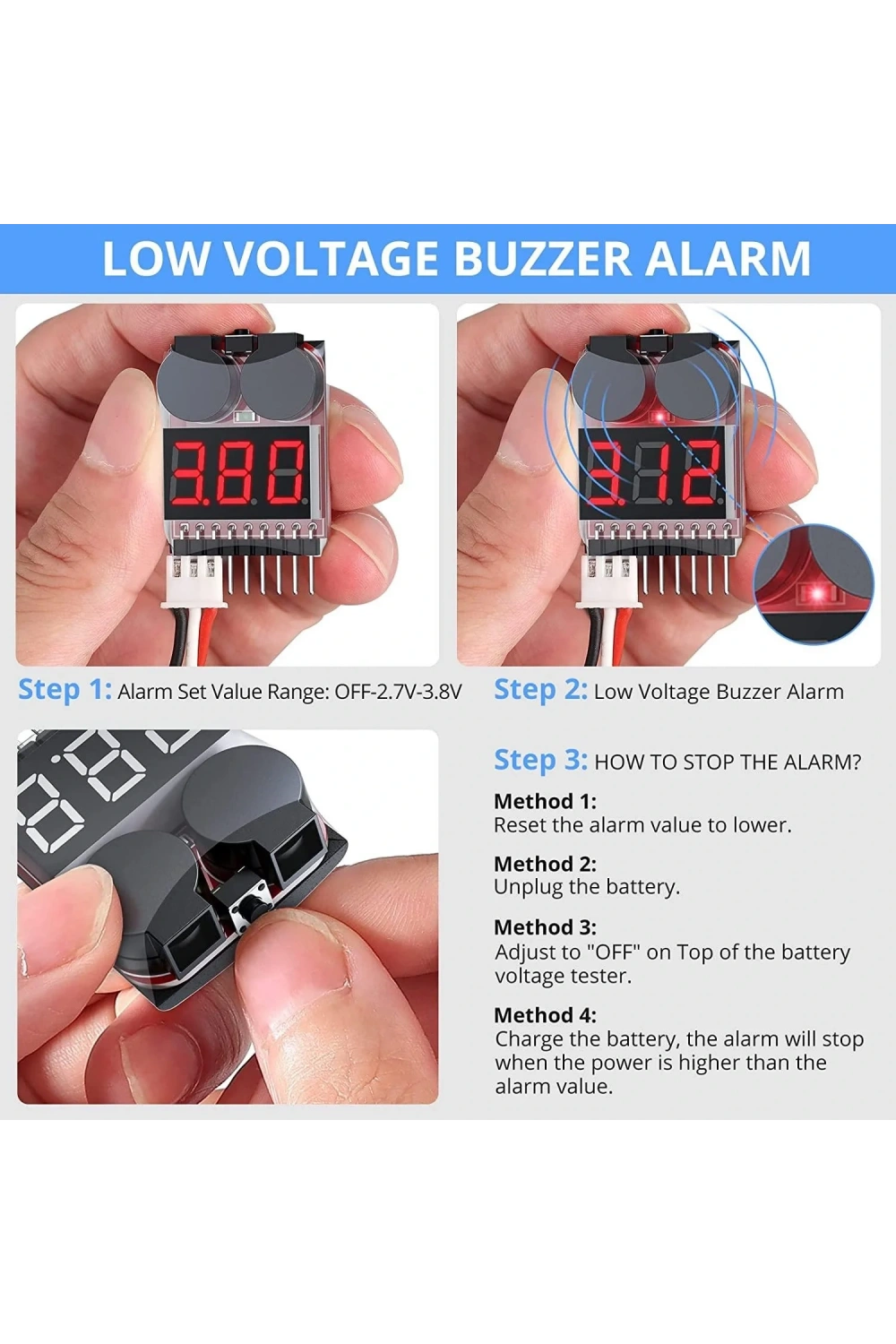 Arduino 1S-8S LiPo Voltaj Ölçer Cihazı Alarm Modülü