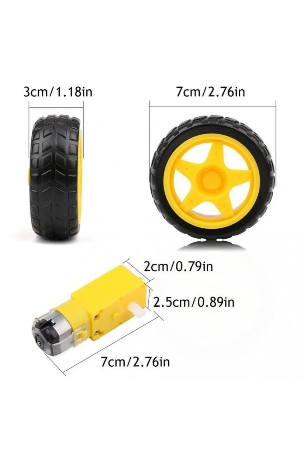 Arduino 6V 250 Rpm DC Motor Ve Tekerlek Seti