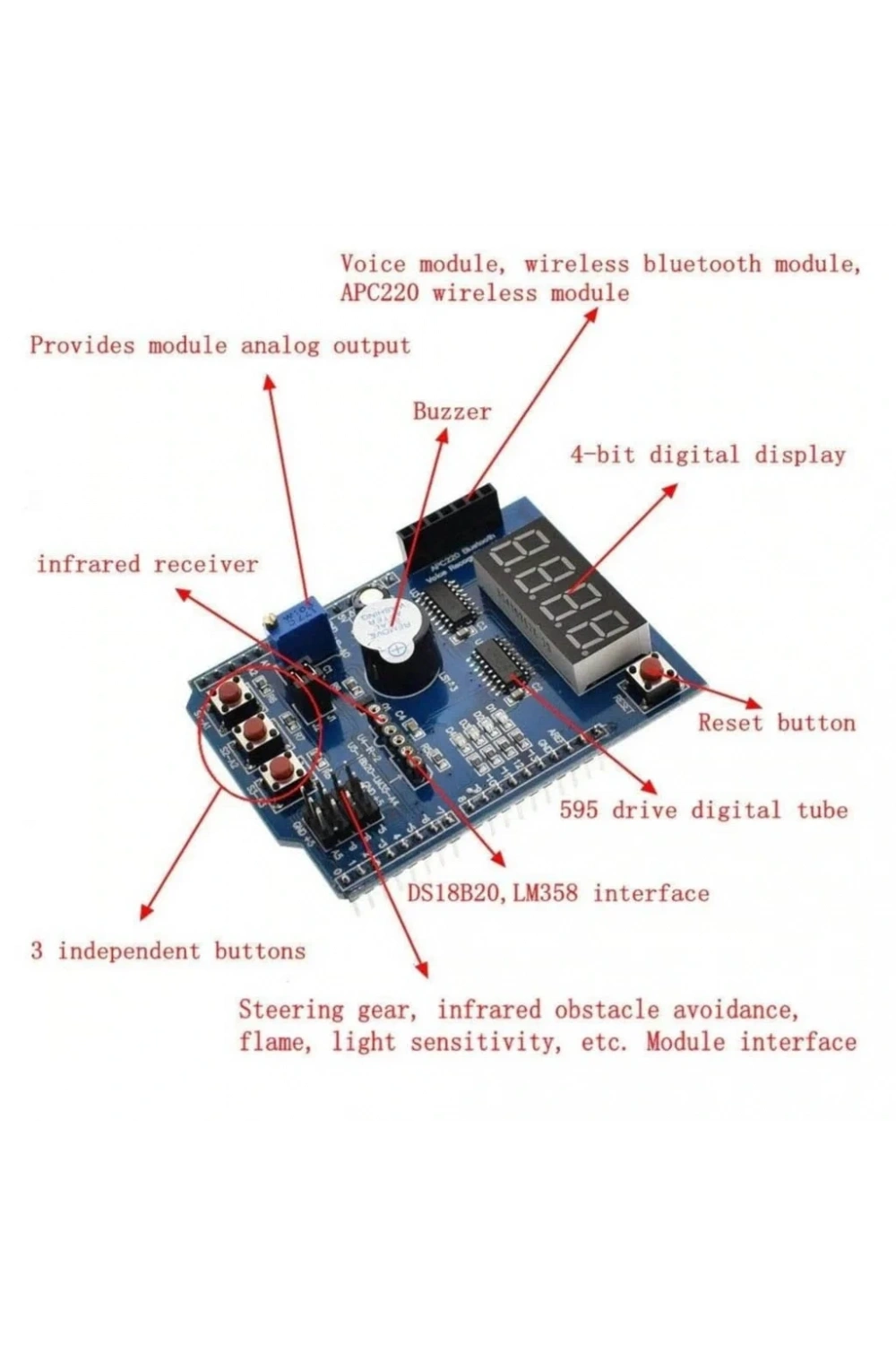 Arduino Çok Fonksiyonlu Genişletme Kartı