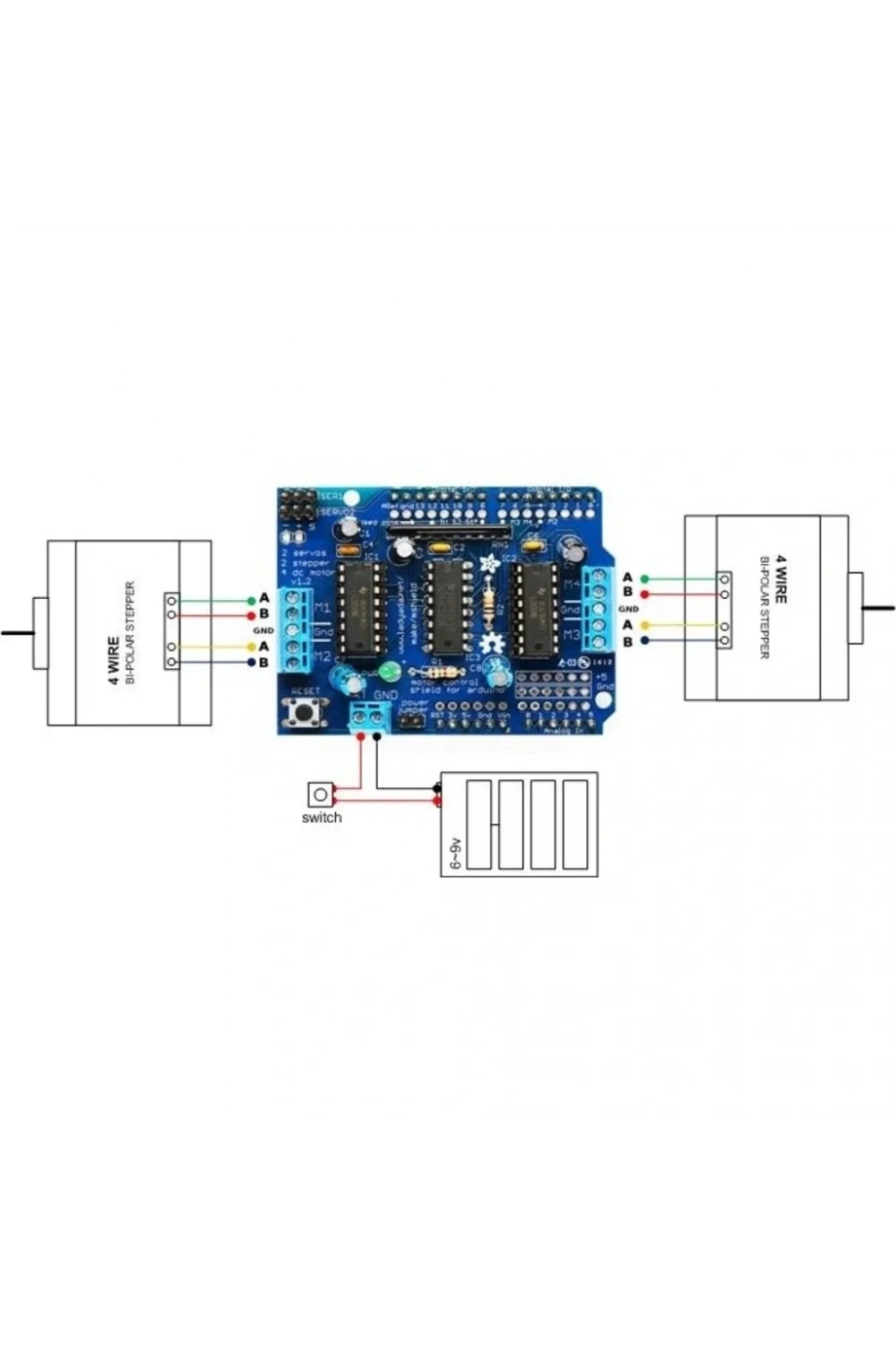 Arduino L293D Shield Step Servo Motor Sürücü
