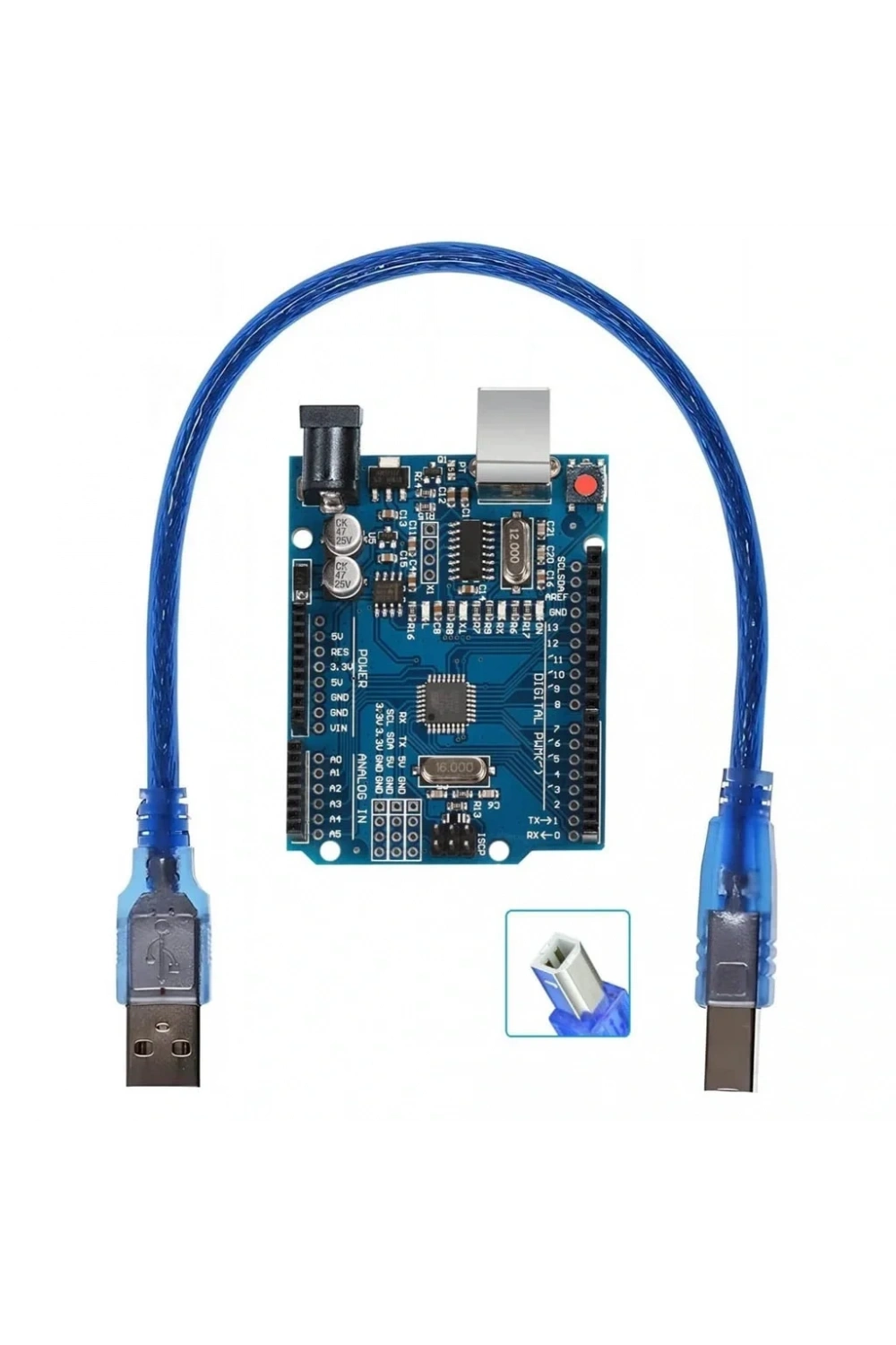 Arduino Uno R3 Ch340 Chip + Usb Kablo