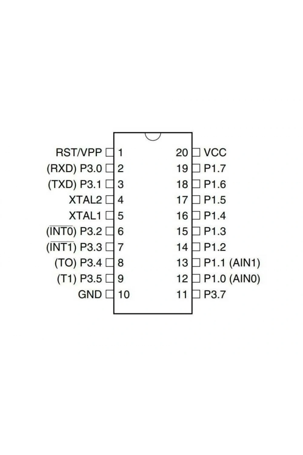 AT89C2051-24PU DIP-20 24MHz Mikrodenetleyici