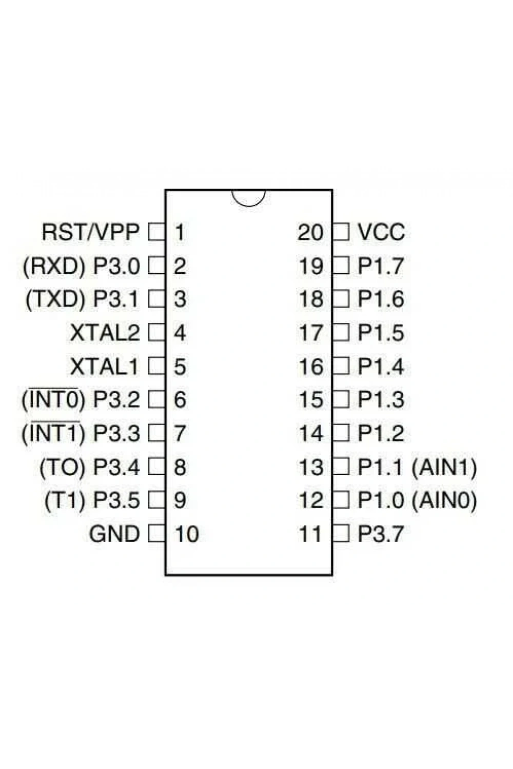 AT89C4051-24PU DIP-20 24MHz Mikrodenetleyici