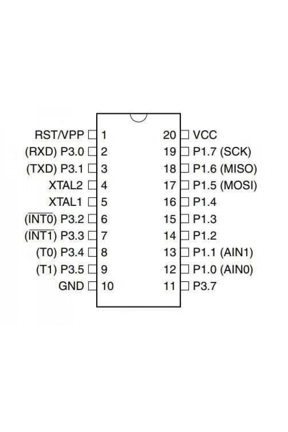 AT89S4051-24PU DIP-20 24MHz Mikrodenetleyici