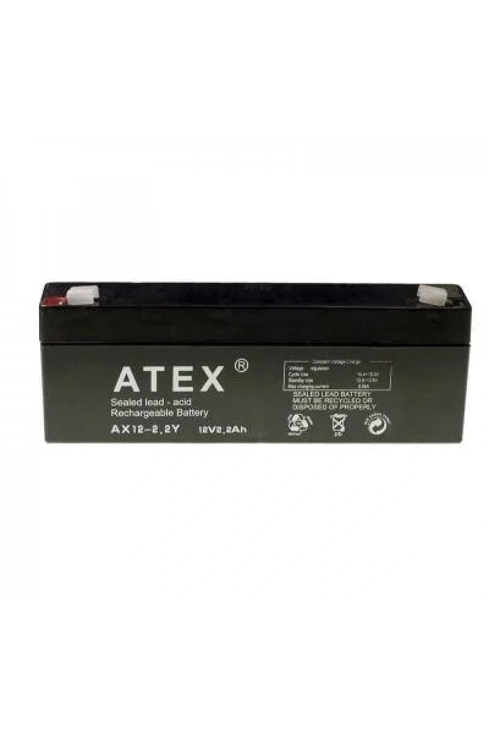 Atex 12V 2.2Ah Akü - Yan