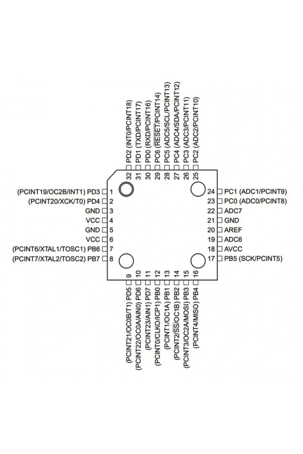 ATMEGA168PA-AU SMD 8-Bit 20MHz Mikrodenetleyici TQFP-32