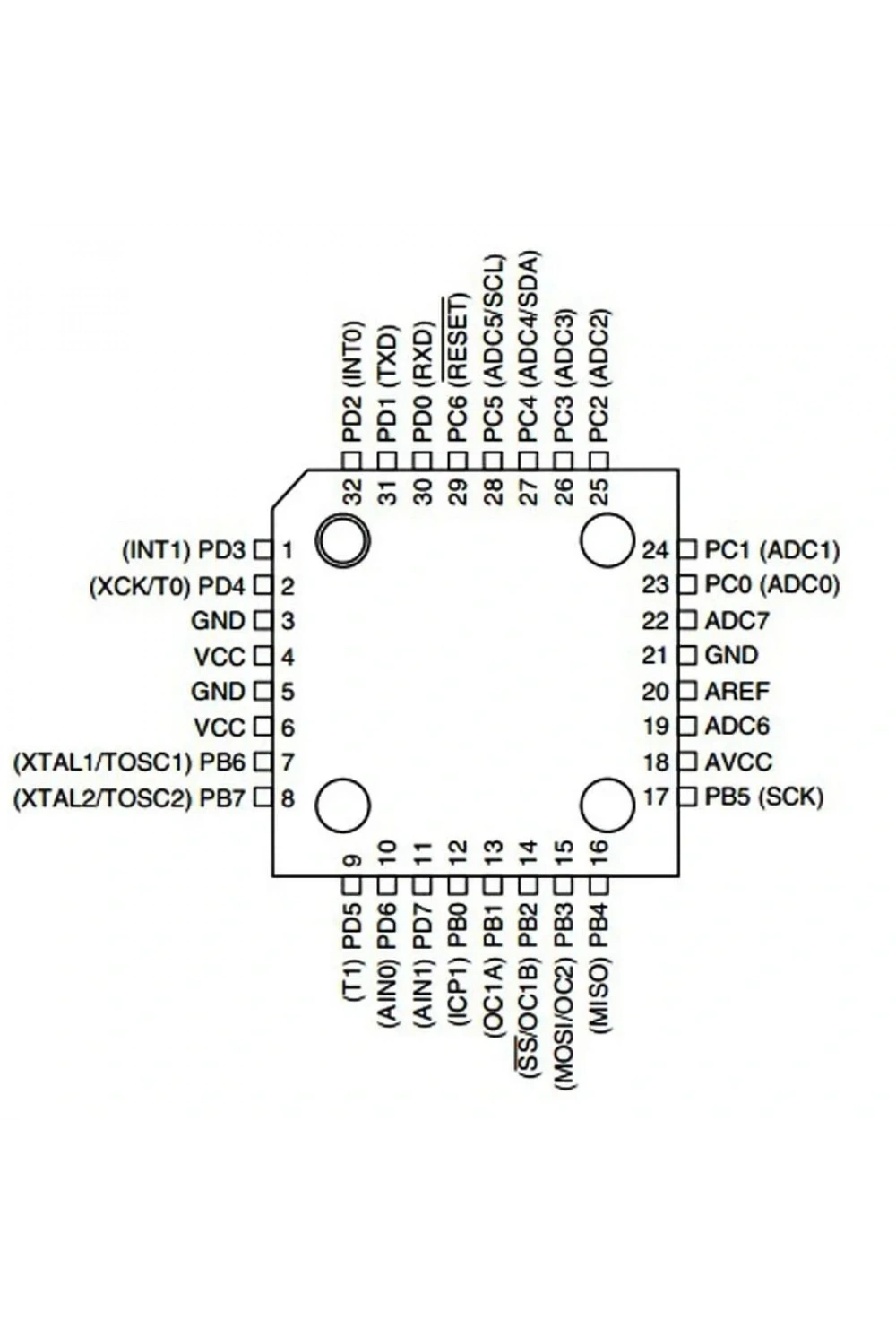 ATMEGA8-16AUR 8-Bit 16MHz SMD TQFP32