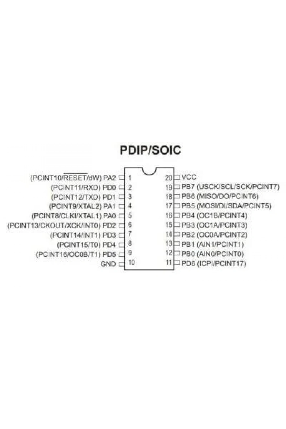 ATTINY4313-PU DIP-20 20MHz Mikrodenetleyici