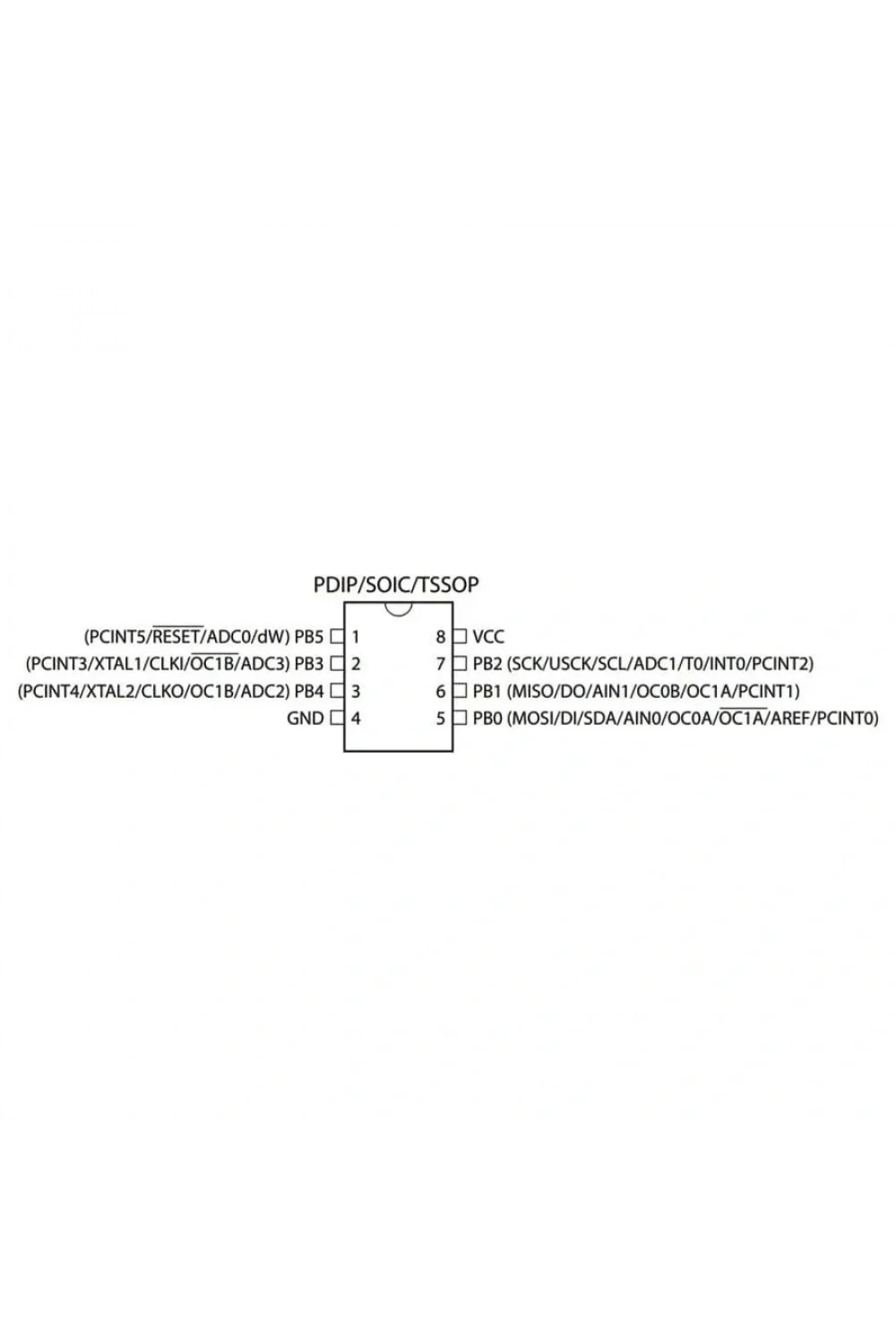ATtiny85-20SU SMD 8-Bit 20MHz Mikrodenetleyici SOIC-8