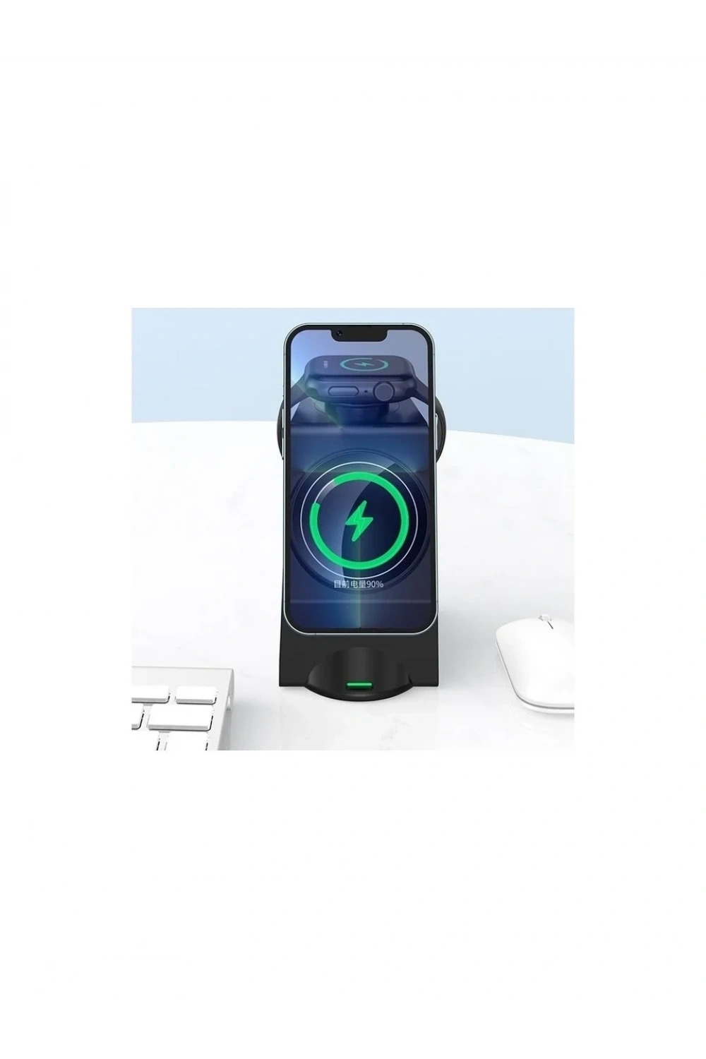 AW23 3-in-1 15W 3A USB-C Girişli Işıklı Kablosuz Şarj Standı