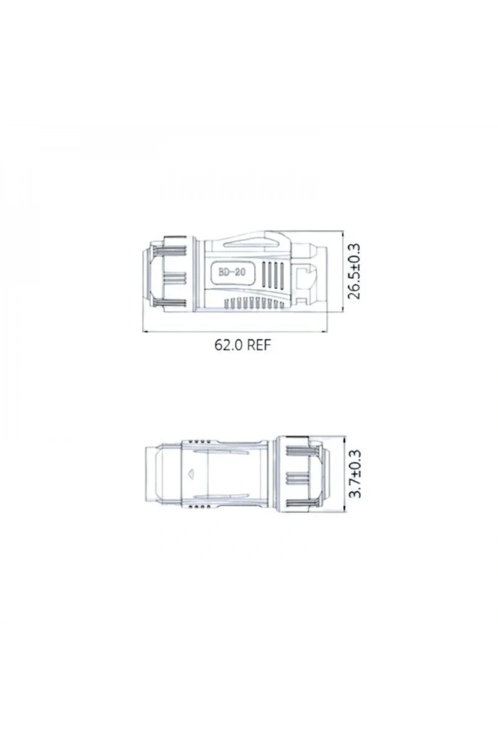 BD-20-C04PE-03-006A 4-Pin Su Geçirmez Konnektör - Erkek