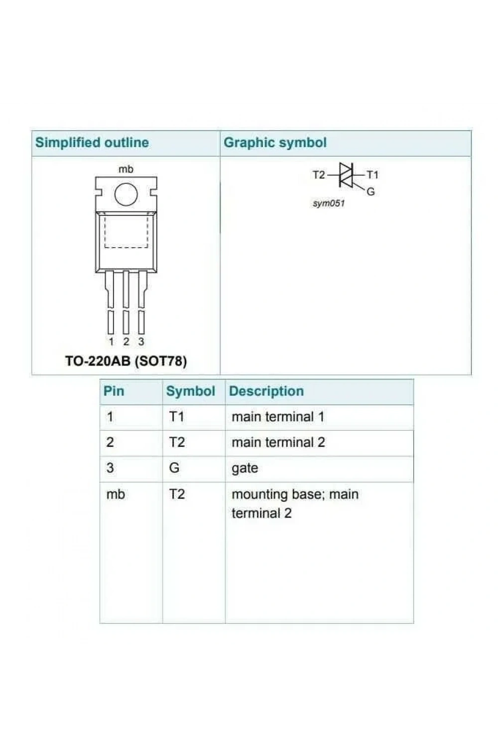 BT138 - TO220 12A 600V Triyak