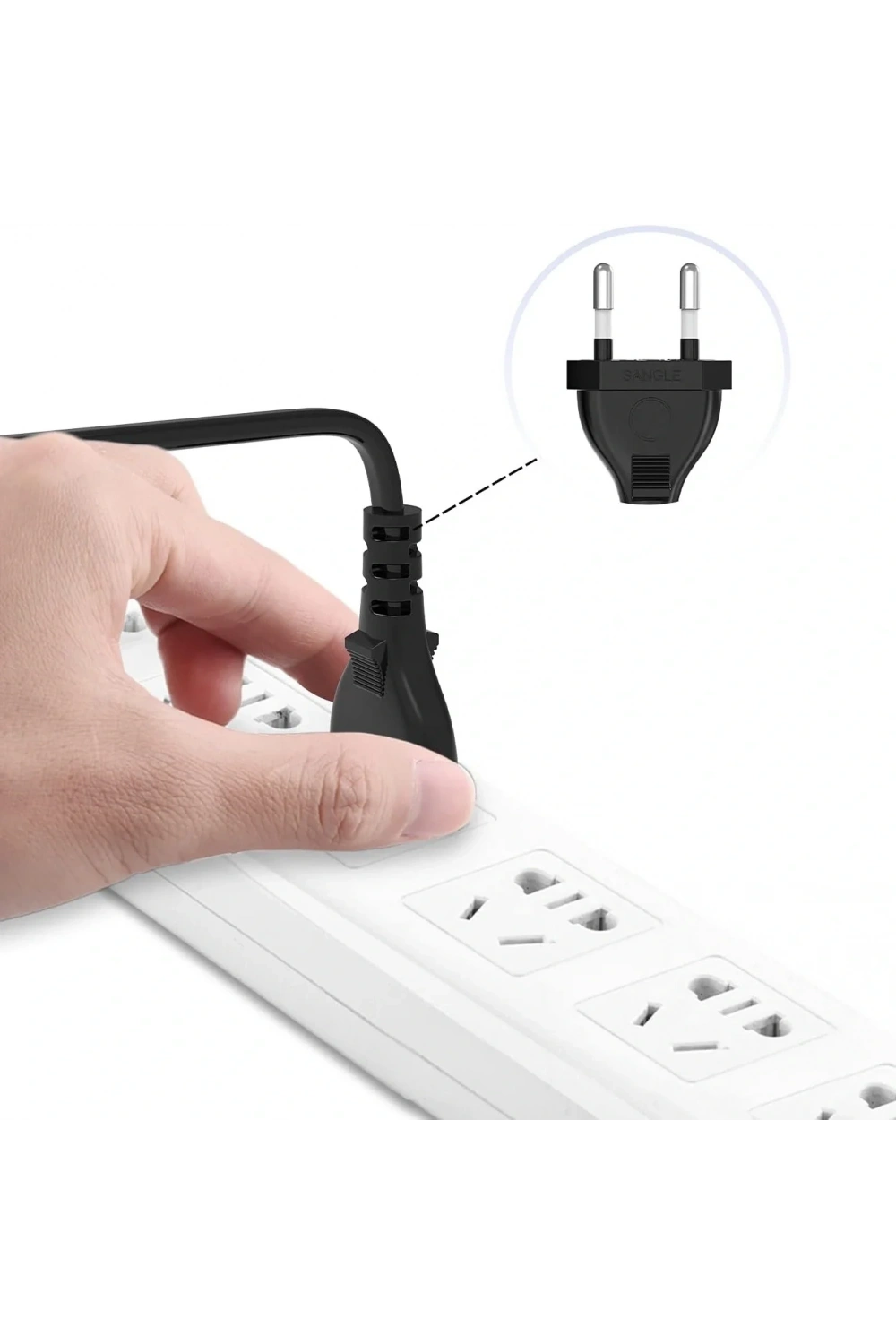 C7 2 Pin Teyp Yazıcı Power Fişi Güç Kablosu 1.5m