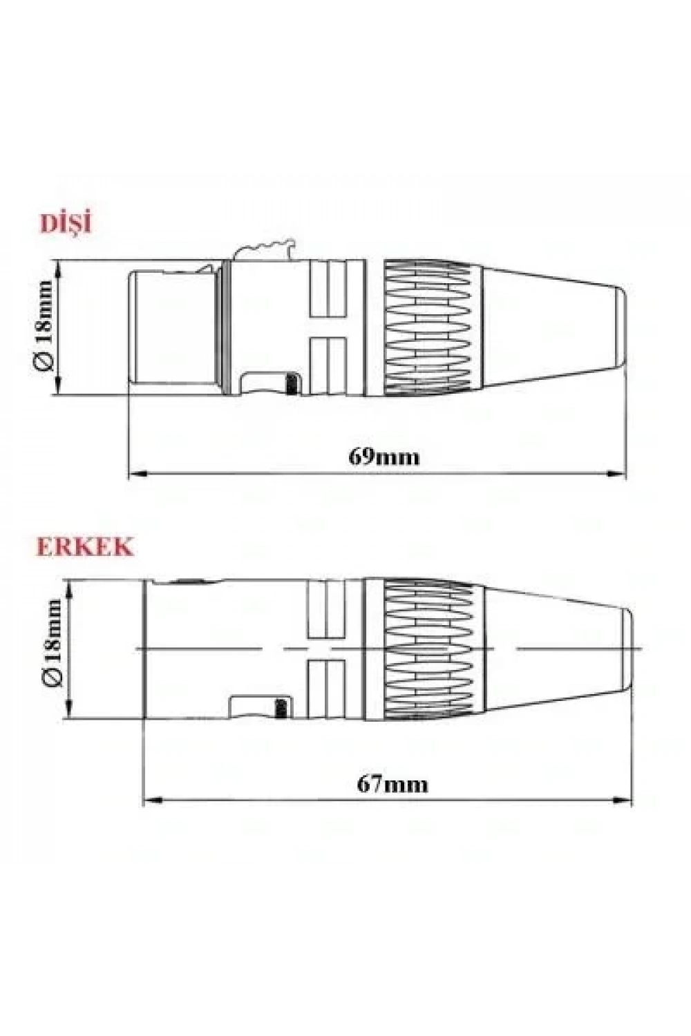 Canon / XLR 4 Pin Jack - Erkek