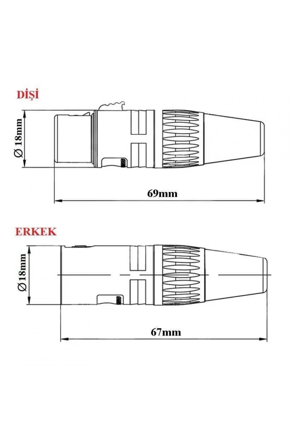 Canon / XLR 5 Pin Jack - Dişi