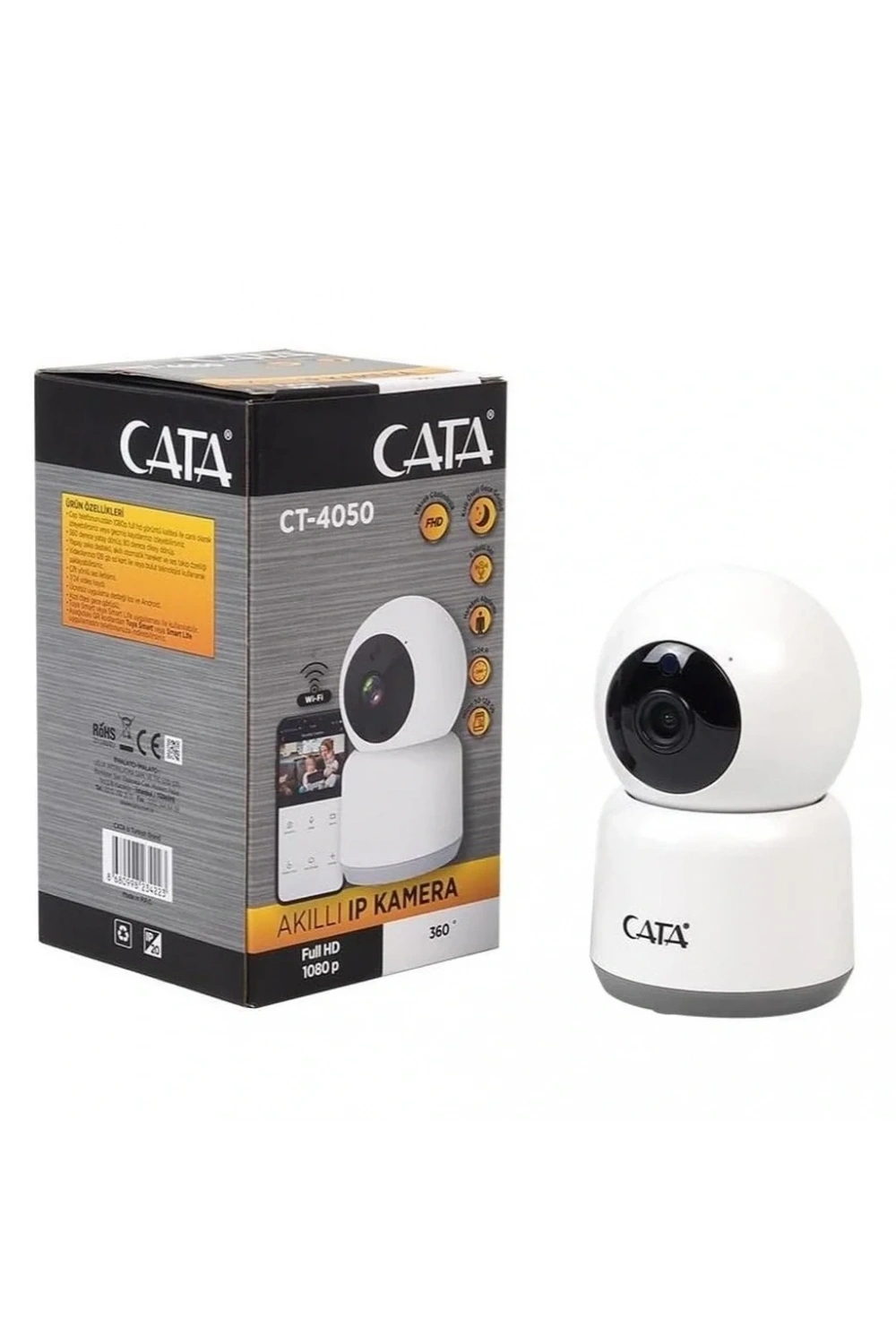 Cata CT-4050 Gece Görüşlü Full HD-1080p 360° Akıllı IP Kamera