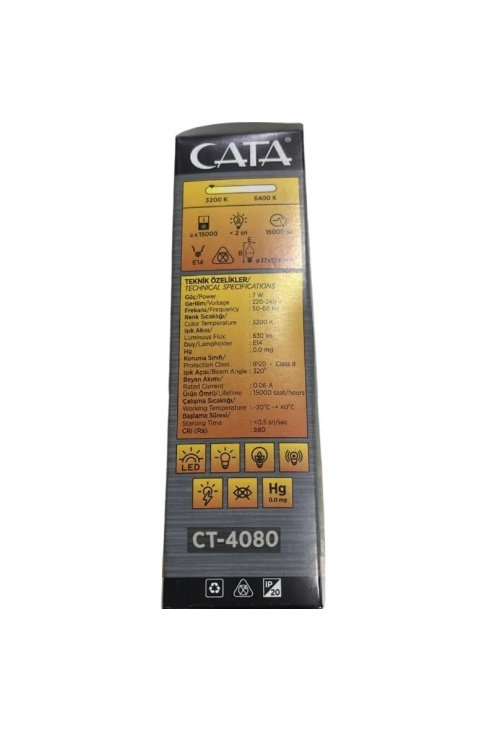 Cata CT-4080 7W E14 Led Kıvrık Buji Ampul (Günışığı)