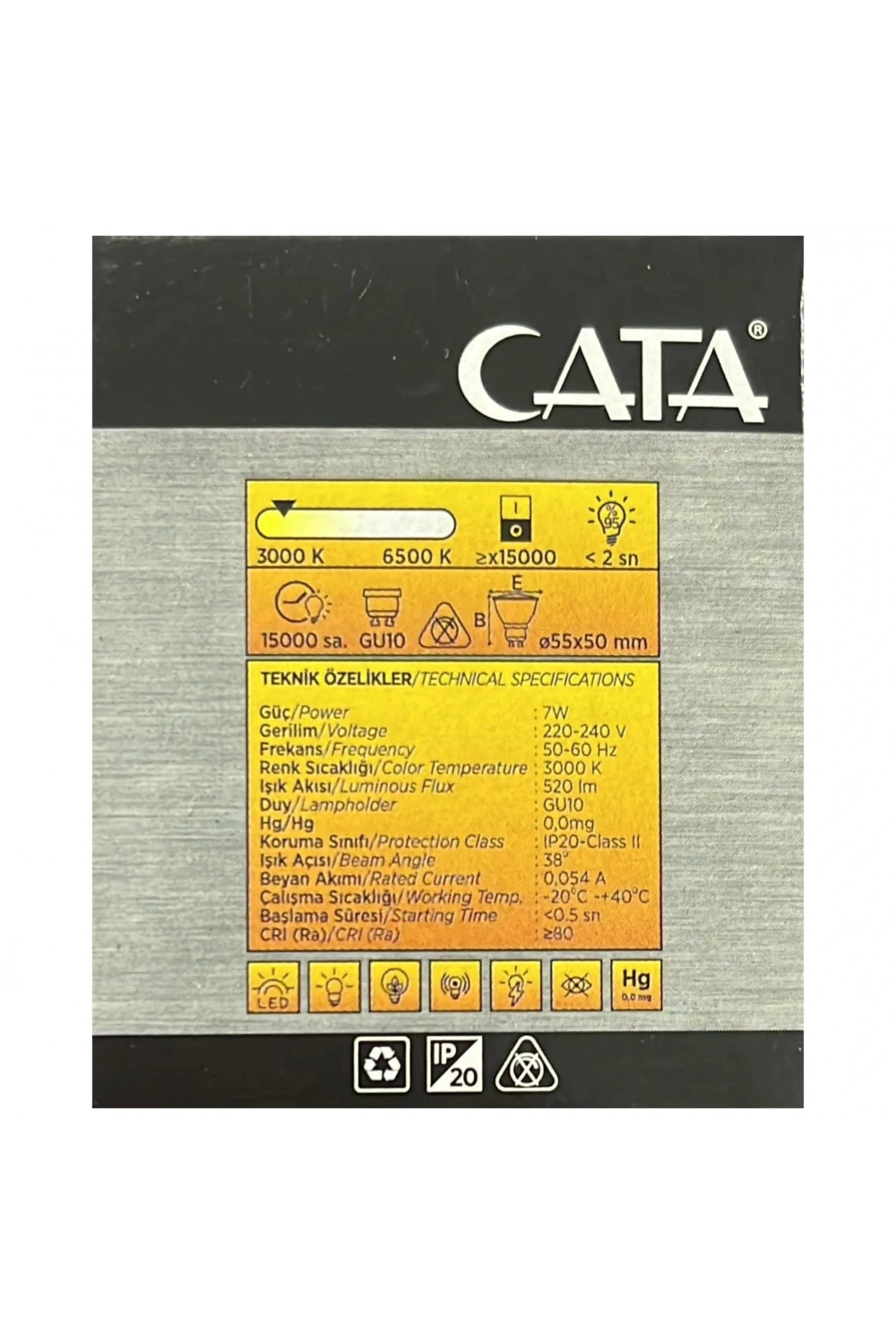 Cata CT-4215 Çanak Led Ampul 7W 3000K Günışığı