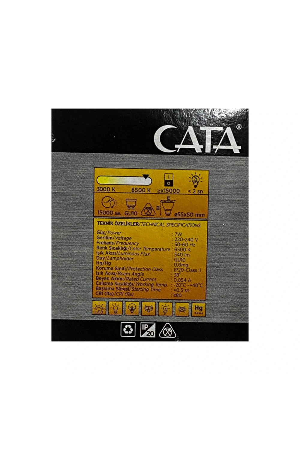 Cata CT-4215 Çanak Led Ampul 7W 6500K Beyaz Işık