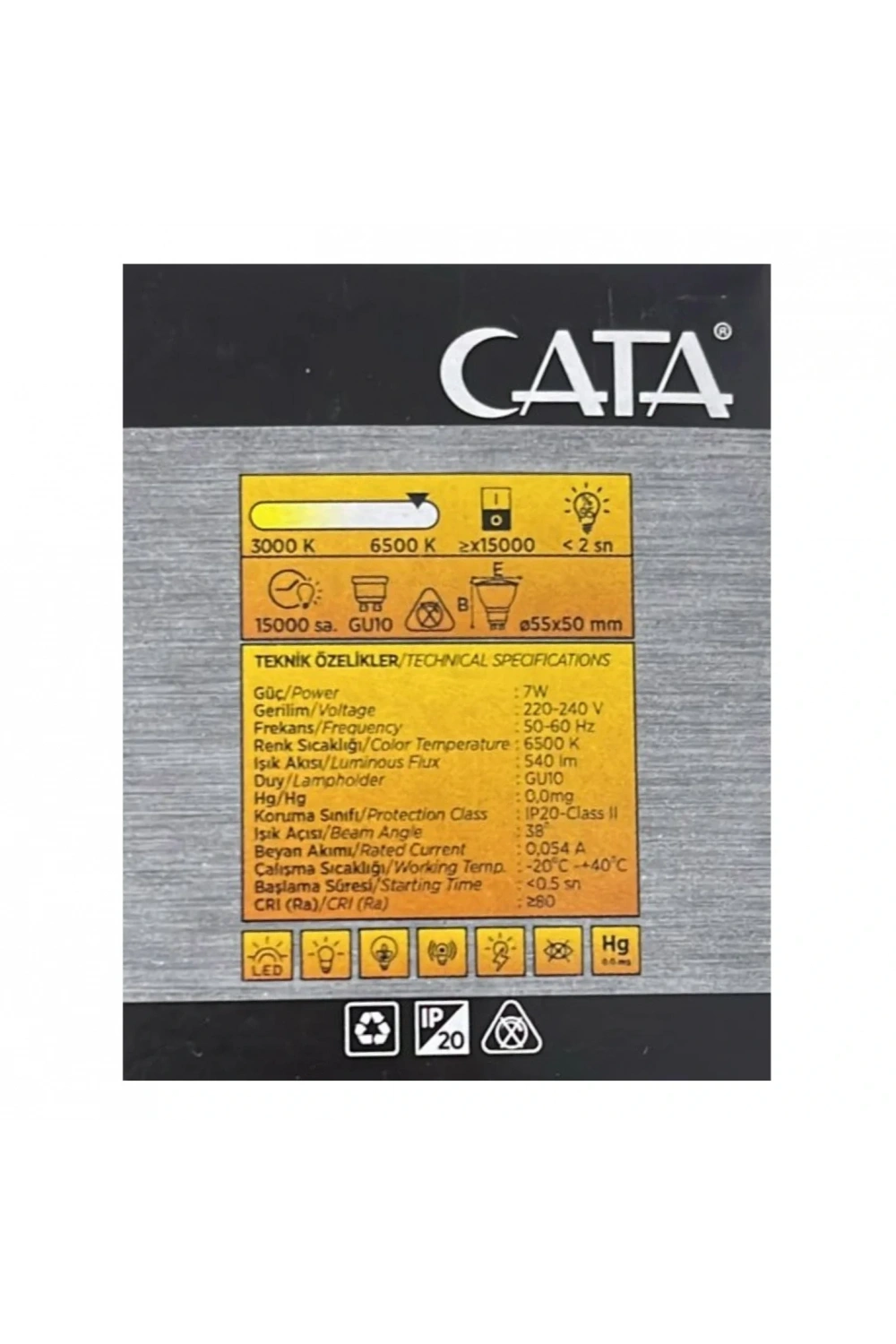 Cata CT-4240 Çanak Led Ampul 5W 6500K Beyaz Işık
