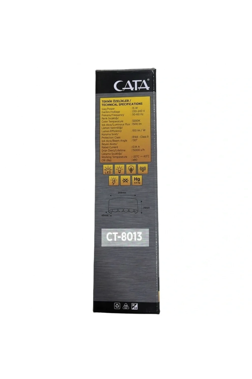 Cata CT-8013 15W Kabri Led Aplik Günışığı