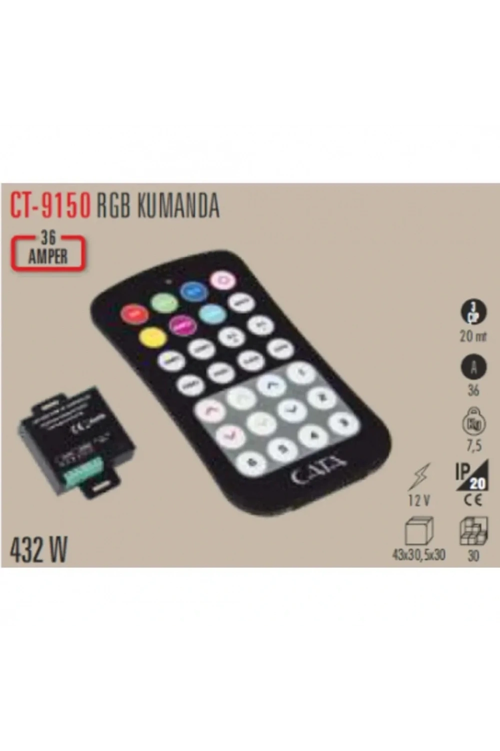 Cata CT-9150 Rgb Şerit Led Kumandası 36A 432W