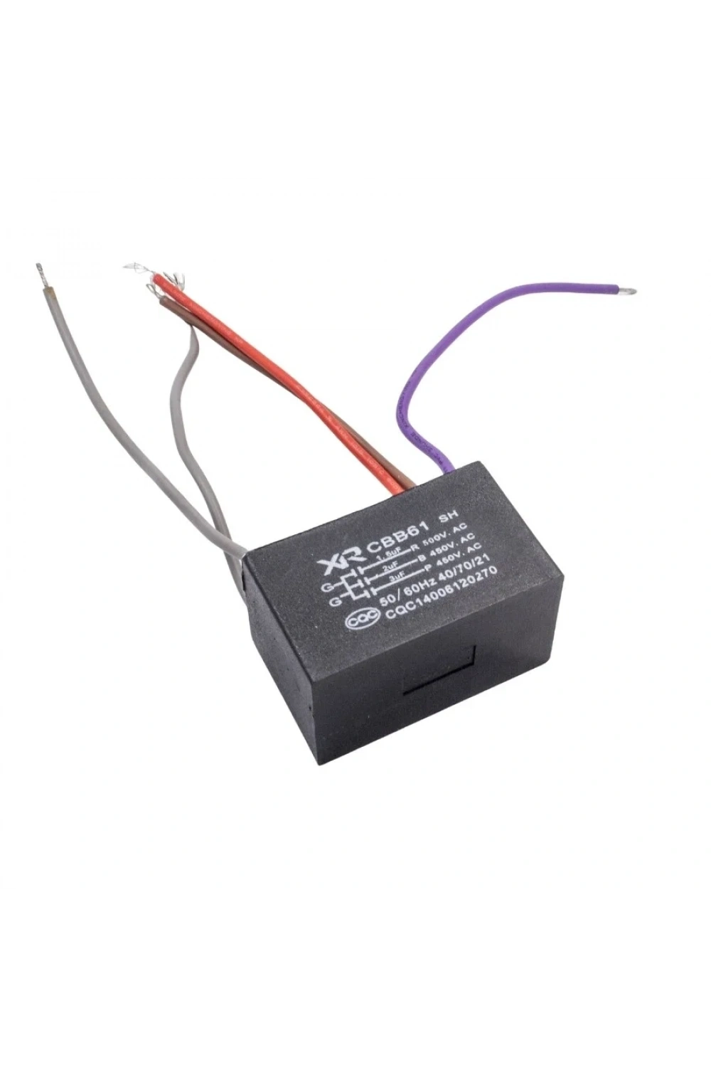 CBB61 1.5uF/2uF/3uF 450V Kablolu Kutulu Daimi Kondansatör