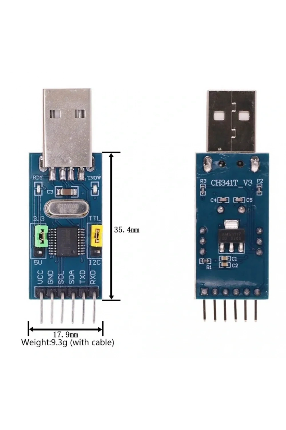Ch341TTL 2 in 1 modül 3.3V 5V USB I2C IIC UART USB TTL