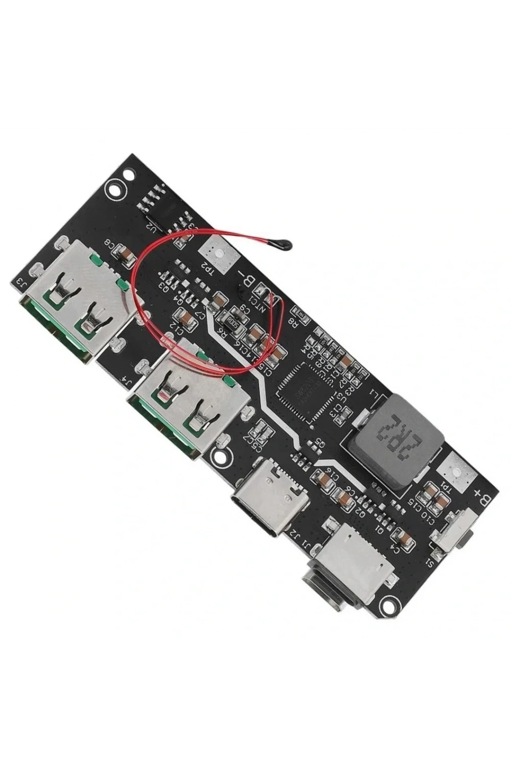 Çift USB 5V 22.5W Ledli Micro Type-C Powerbank Hızlı Şarj Modülü