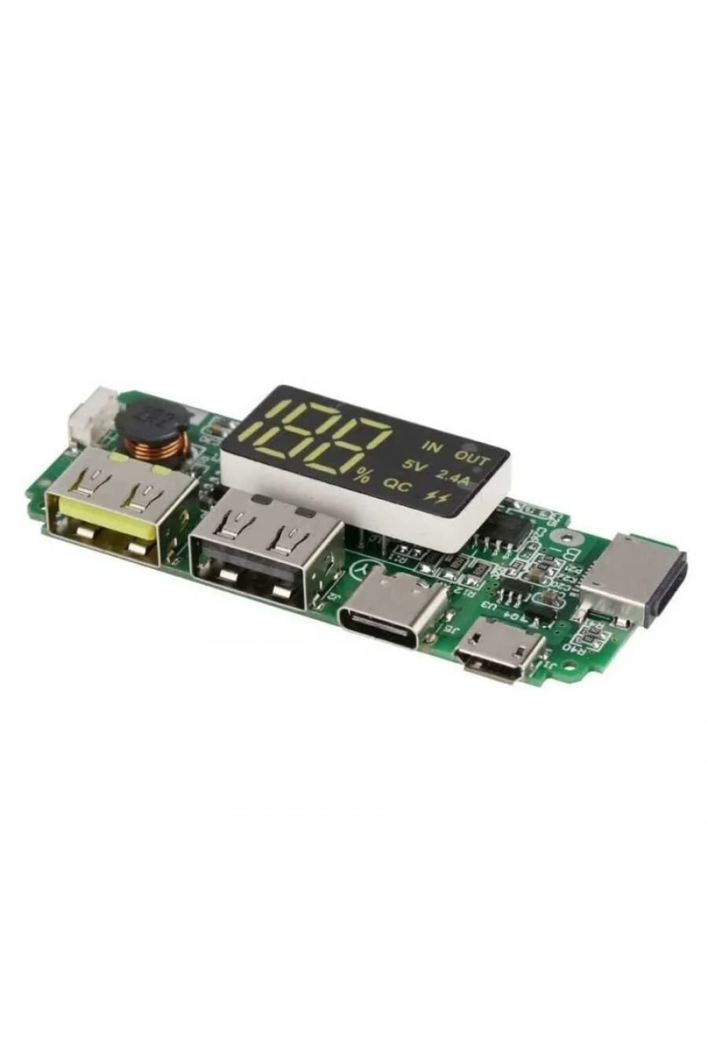 Çift USB 5V 2.4A Ledli Micro Type-C Powerbank Modülü