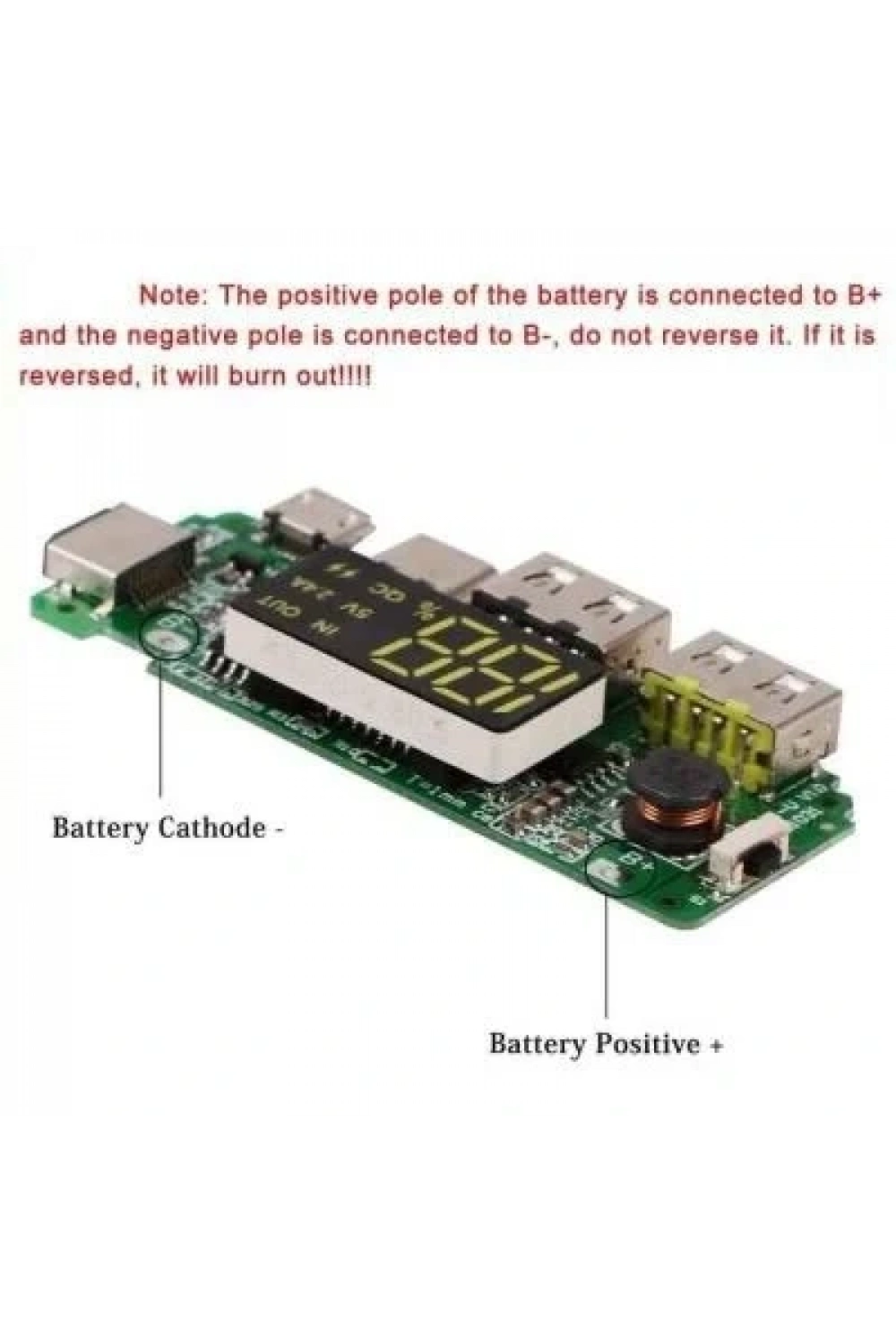 Çift USB 5V 2.4A Ledli Micro Type-C Powerbank Modülü
