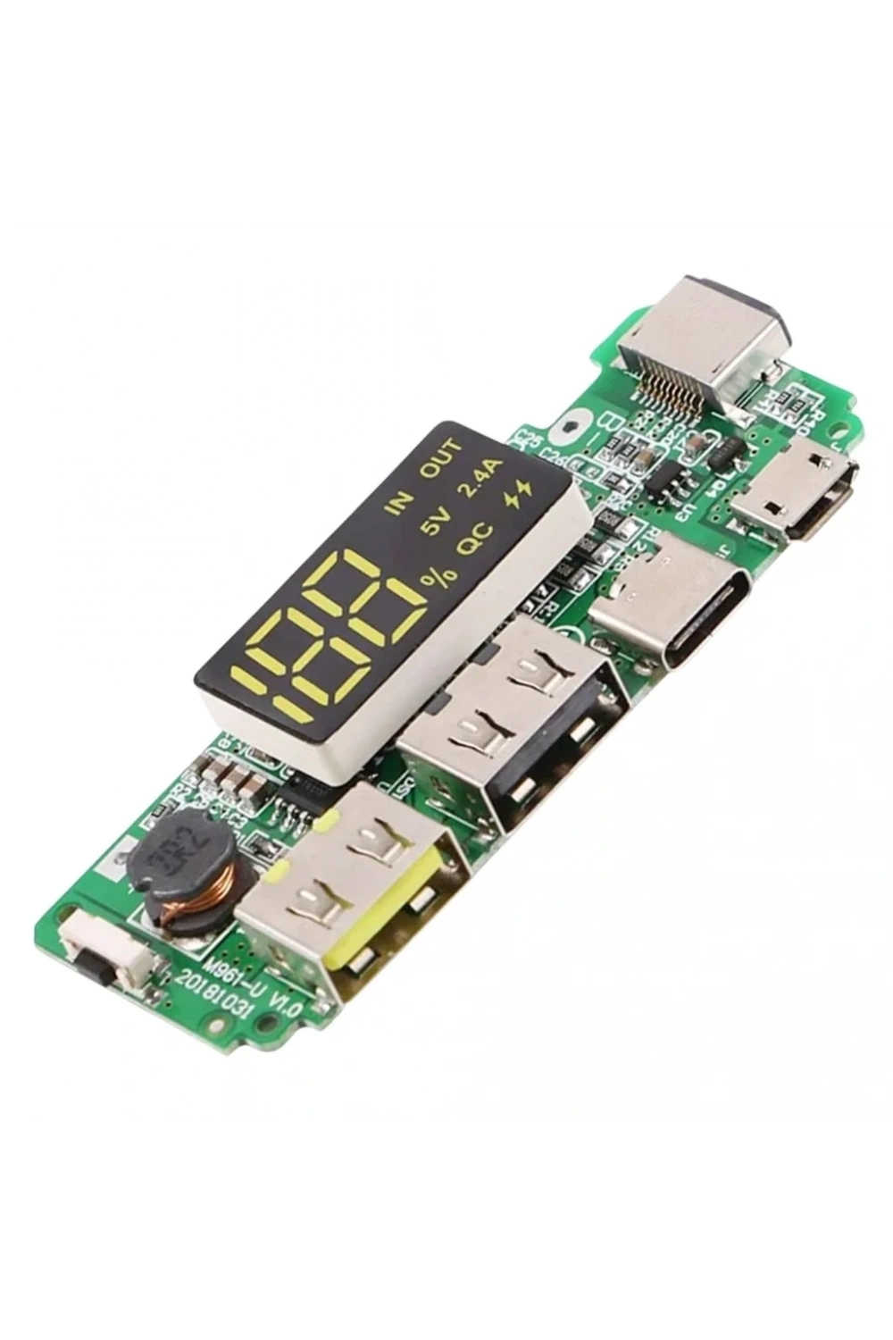 Çift USB 5V 2.4A Ledli Micro Type-C Powerbank Modülü