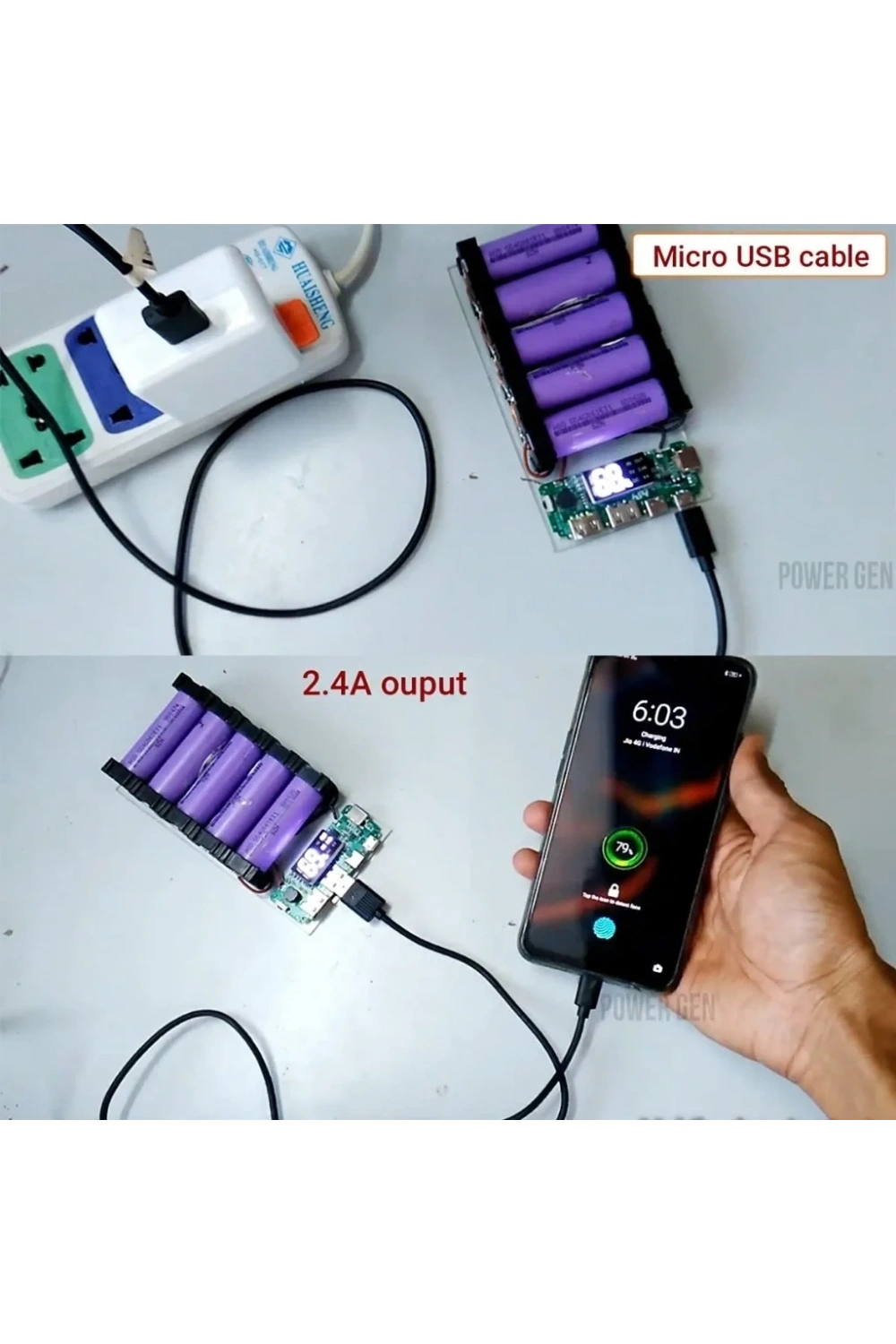 Çift USB 5V 2.4A Ledli Micro Type-C Powerbank Modülü