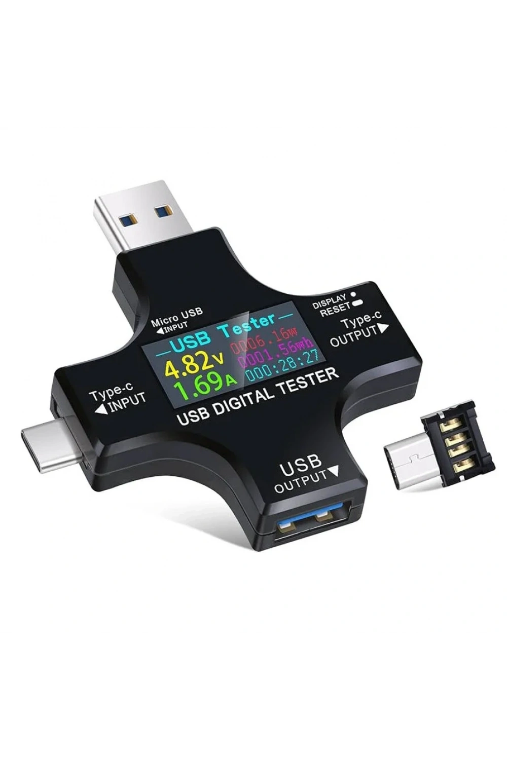 Çok İşlevli Type-C+USB Dijital Test Cihazı